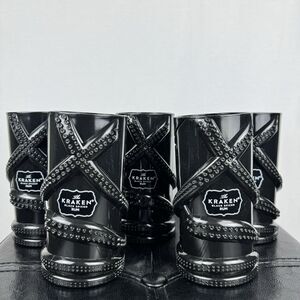 The KRAKEN Black Spiced Rum *SET OF 5* Plastic Tiki Cups , Octopus Mugs, 12 Oz